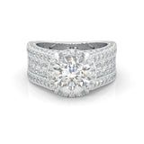 Fourfold Stones Halo Moissanite (14k Solid Gold)