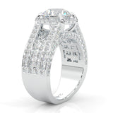 Fourfold Stones Halo Moissanite (14k Solid Gold)