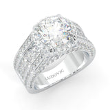 Fourfold Stones Halo Moissanite (14k Solid Gold)
