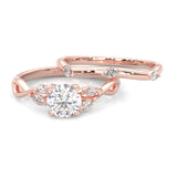Unique Twist Wedding Set (Rose Gold )
