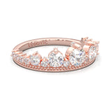 The Austere Spirit Moissanite Wedding Band ( Rose Gold )
