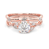 Unique Twist Wedding Set (Rose Gold )