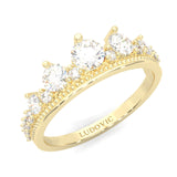 The Austere Spirit Moissanite Wedding Band ( Yellow Gold )