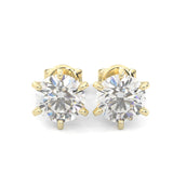Moissanite Stud Earring - 1.0 TCW - 14k Solid Yellow Gold