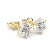 Moissanite Stud Earring - 1.0 TCW - 14k Solid Yellow Gold