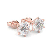 Moissanite Stud Earring - 1.0 TCW - 14k Solid Rose Gold