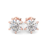 Moissanite Stud Earring - 1.0 TCW - 14k Solid Rose Gold