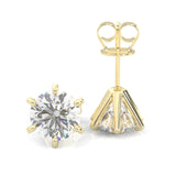 Moissanite Stud Earring - 1.0 TCW - 14k Solid Yellow Gold