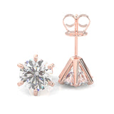 Moissanite Stud Earring - 1.0 TCW - 14k Solid Rose Gold