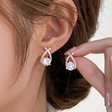 Cross Stud Earrings ( Rose Gold 14k )