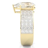 Pear Cut Moissanite Engagement Ring ( Yellow Gold 14k )