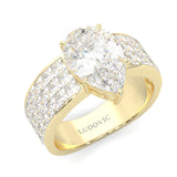 Pear Cut Moissanite Engagement Ring ( Yellow Gold 14k )