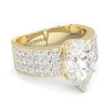 Pear Cut Moissanite Engagement Ring ( Yellow Gold 14k )