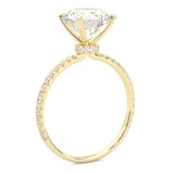 Hidden Halo Moissanite Engagement Ring (14k Solid Yellow Gold )