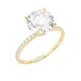 Hidden Halo Moissanite Engagement Ring (14k Solid Yellow Gold )