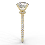 Hidden Halo Moissanite Engagement Ring (14k Solid Yellow Gold )