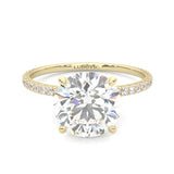 Hidden Halo Moissanite Engagement Ring (14k Solid Yellow Gold )