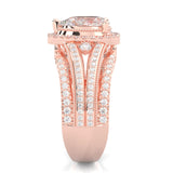 Pear-Shaped Vintage-style Moissanite Engagement Ring ( Rose Gold 14k)