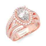 Pear-Shaped Vintage-style Moissanite Engagement Ring ( Rose Gold 14k)
