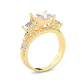 Lumière d'Or Princess Cut Wedding Set (Yellow 14k Solid Gold)