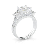 Lumière d'Or Princess Cut Wedding Set (Platinum-Plated Silver)