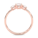 Classic Three-Stone Wedding Set ( Rose Gold )