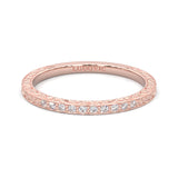 The Vintage Lunar Moissanite Wedding Band ( Rose Gold )