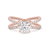 Galaxy Stars Moissanite Engagement Ring ( Rose Gold 14k )