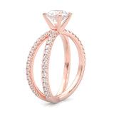 Galaxy Stars Moissanite Engagement Ring ( Rose Gold 14k )