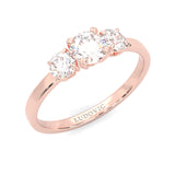 Classic Three-Stone Wedding Set ( Rose Gold )