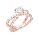 Galaxy Stars Moissanite Engagement Ring ( Rose Gold 14k )