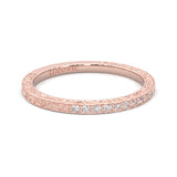 The Vintage Lunar Moissanite Wedding Band ( Rose Gold )