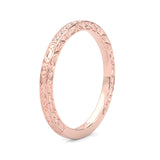 The Vintage Lunar Moissanite Wedding Band ( Rose Gold )