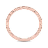 The Vintage Lunar Moissanite Wedding Band ( Rose Gold )