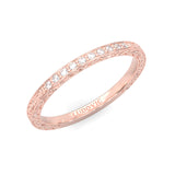 The Vintage Lunar Moissanite Wedding Band ( Rose Gold )