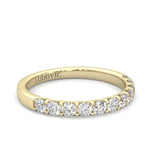 Classic Three-Stone Wedding Set ( Yellow Gold )