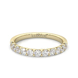 Classic Three-Stone Wedding Set ( Yellow Gold )