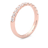 Classic Three-Stone Wedding Set ( Rose Gold )