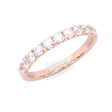 Classic Three-Stone Wedding Set ( Rose Gold )