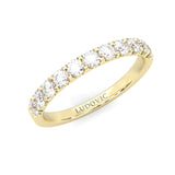 Classic Three-Stone Wedding Set ( Yellow Gold )