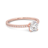 The Curved Swan Moissanite Wedding Set ( Rose Gold )