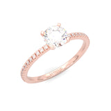 The Curved Swan Moissanite Wedding Set ( Rose Gold )