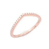 The Curved Swan Moissanite Wedding Set ( Rose Gold )