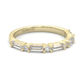 la Tiare Illustre Moissanite Wedding Band ( Yellow Gold )