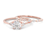 The Luminous Moissanite Wedding Set ( Rose Gold )