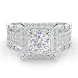 British Style Moissanite Cocktail Ring (14k Solid Gold)