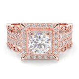 British Style Moissanite Engagement Ring ( Rose Gold 14k )