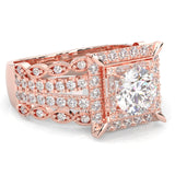 British Style Moissanite Engagement Ring ( Rose Gold 14k )