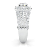 British Style Moissanite Cocktail Ring (14k Solid Gold)