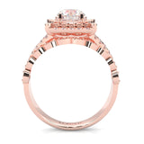 British Style Moissanite Engagement Ring ( Rose Gold 14k )